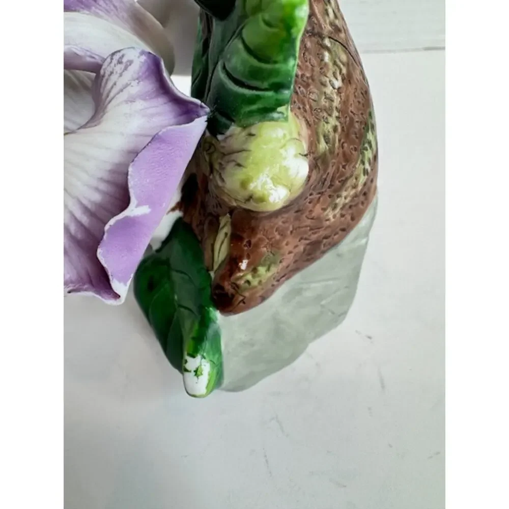 Vintage Porcelain Purple Iris Night Light Cover Floral Cottagecore Decor 4.5